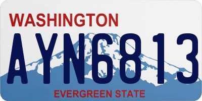 WA license plate AYN6813