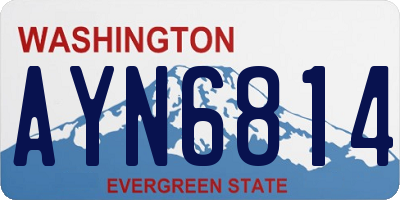 WA license plate AYN6814