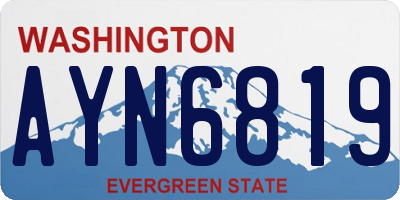 WA license plate AYN6819