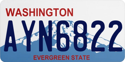 WA license plate AYN6822