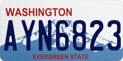 WA license plate AYN6823
