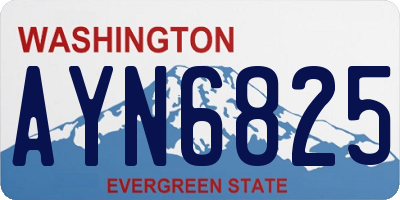 WA license plate AYN6825