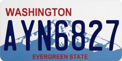 WA license plate AYN6827