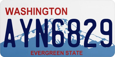 WA license plate AYN6829