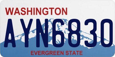 WA license plate AYN6830