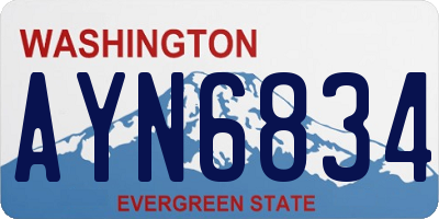 WA license plate AYN6834