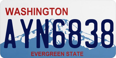 WA license plate AYN6838