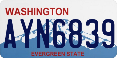 WA license plate AYN6839