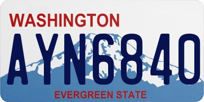 WA license plate AYN6840