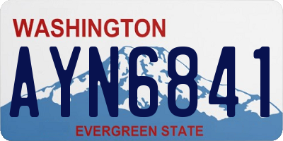 WA license plate AYN6841