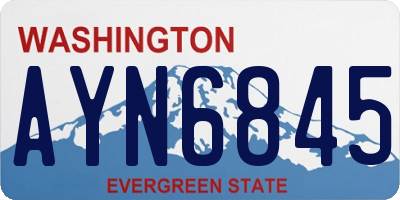 WA license plate AYN6845