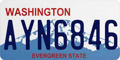 WA license plate AYN6846