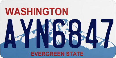 WA license plate AYN6847
