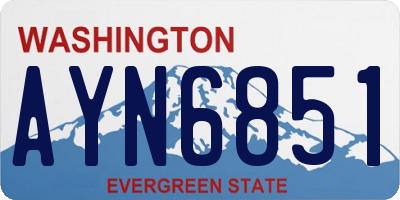 WA license plate AYN6851