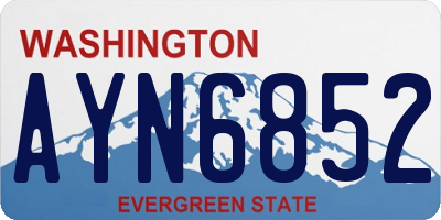 WA license plate AYN6852