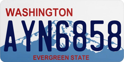 WA license plate AYN6858