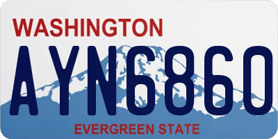 WA license plate AYN6860