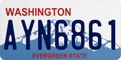 WA license plate AYN6861
