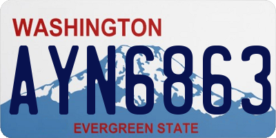 WA license plate AYN6863