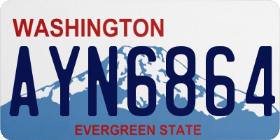 WA license plate AYN6864