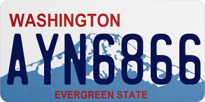 WA license plate AYN6866