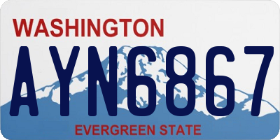 WA license plate AYN6867