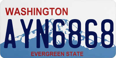 WA license plate AYN6868