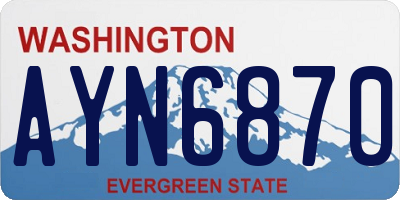 WA license plate AYN6870