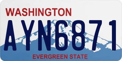 WA license plate AYN6871