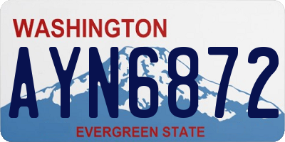 WA license plate AYN6872