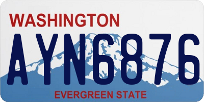 WA license plate AYN6876
