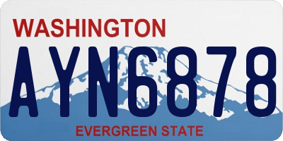WA license plate AYN6878