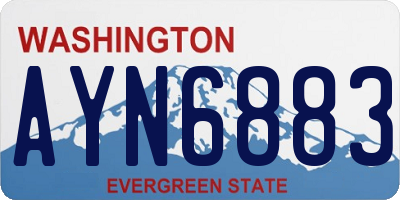 WA license plate AYN6883