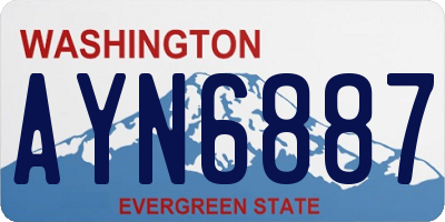 WA license plate AYN6887