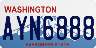 WA license plate AYN6888