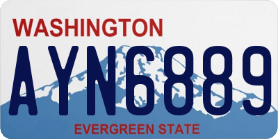WA license plate AYN6889