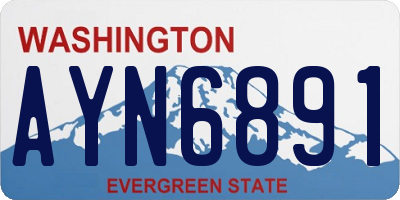 WA license plate AYN6891