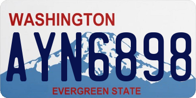 WA license plate AYN6898
