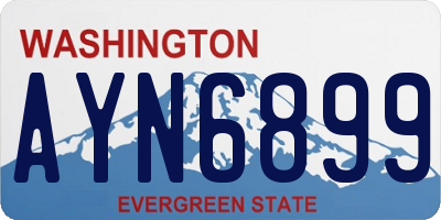 WA license plate AYN6899