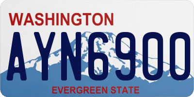 WA license plate AYN6900