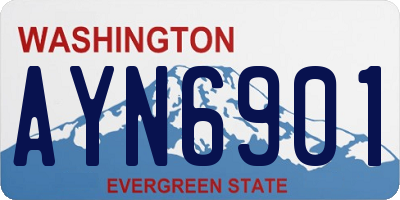 WA license plate AYN6901