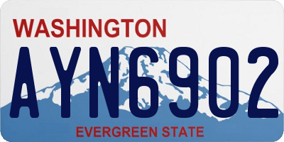 WA license plate AYN6902