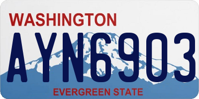 WA license plate AYN6903