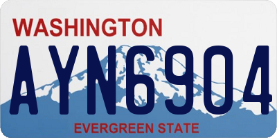 WA license plate AYN6904