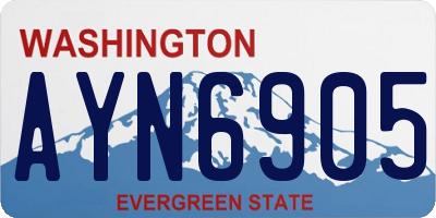 WA license plate AYN6905