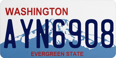 WA license plate AYN6908