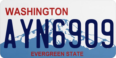 WA license plate AYN6909