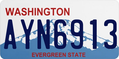WA license plate AYN6913
