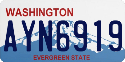WA license plate AYN6919