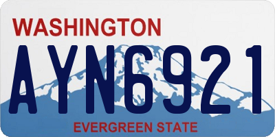 WA license plate AYN6921
